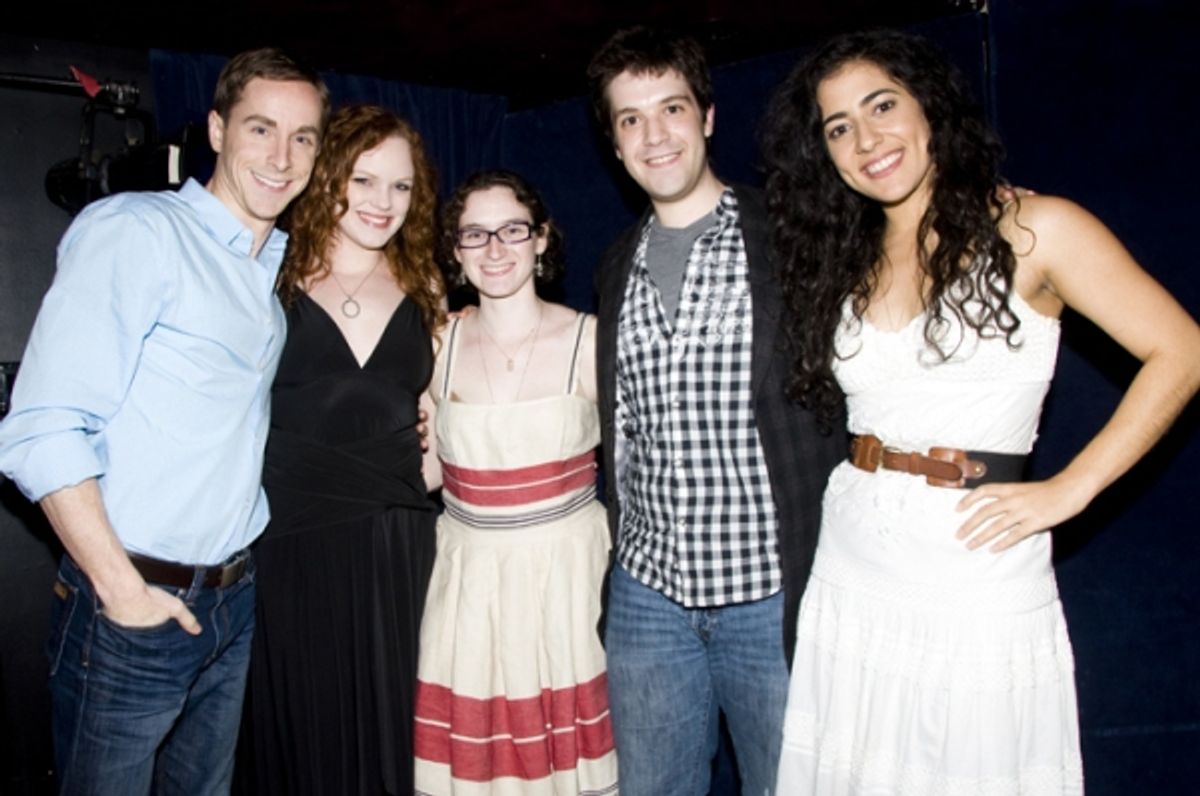 Adam Halpin, Megan Reinking, Stacey Weingarten, David Levinson, Nadine Malouf at NYMF's Les Enfants de Paris Presents Fleur's Cabaret