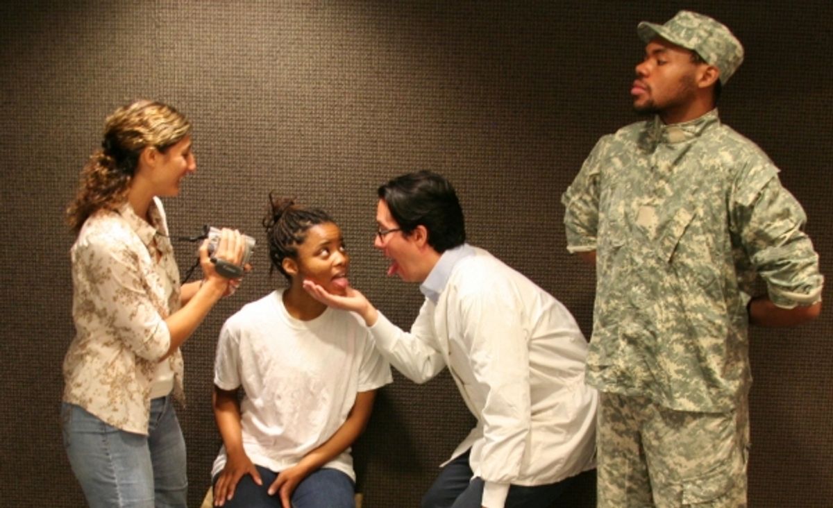 Parker Leventer as Helene (a French documentary filmmaker), Keona Welch as Halima (a young Darfuri girl), Matthew Park as Emile (a Parisian doctor of Chinese ancestry) and Devere Rogers at 