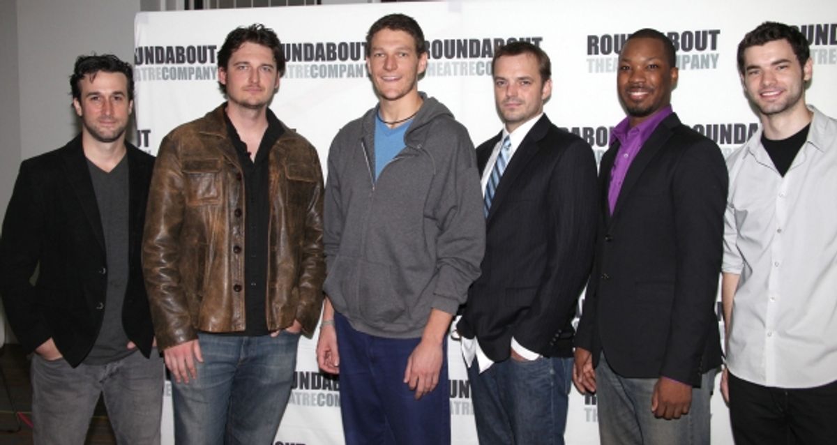 (L-R) Mike DiSalvo, Toby Leonard Moore, Gabriel Ebert, James McMenamin, Corey Hawkins and Jake O'Connor  at 