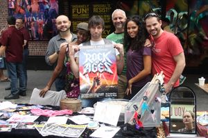 Joey Calveri with the Rock of Ages Table @ BroadwayWorld Joey Calveri with the Rock of Ages Table Photo