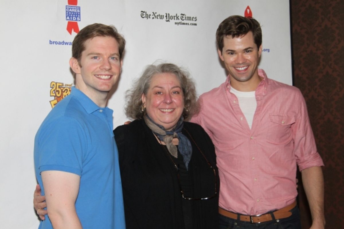 Rory O'Malley, Jayne Houdyshell and Andrew Rannells at 