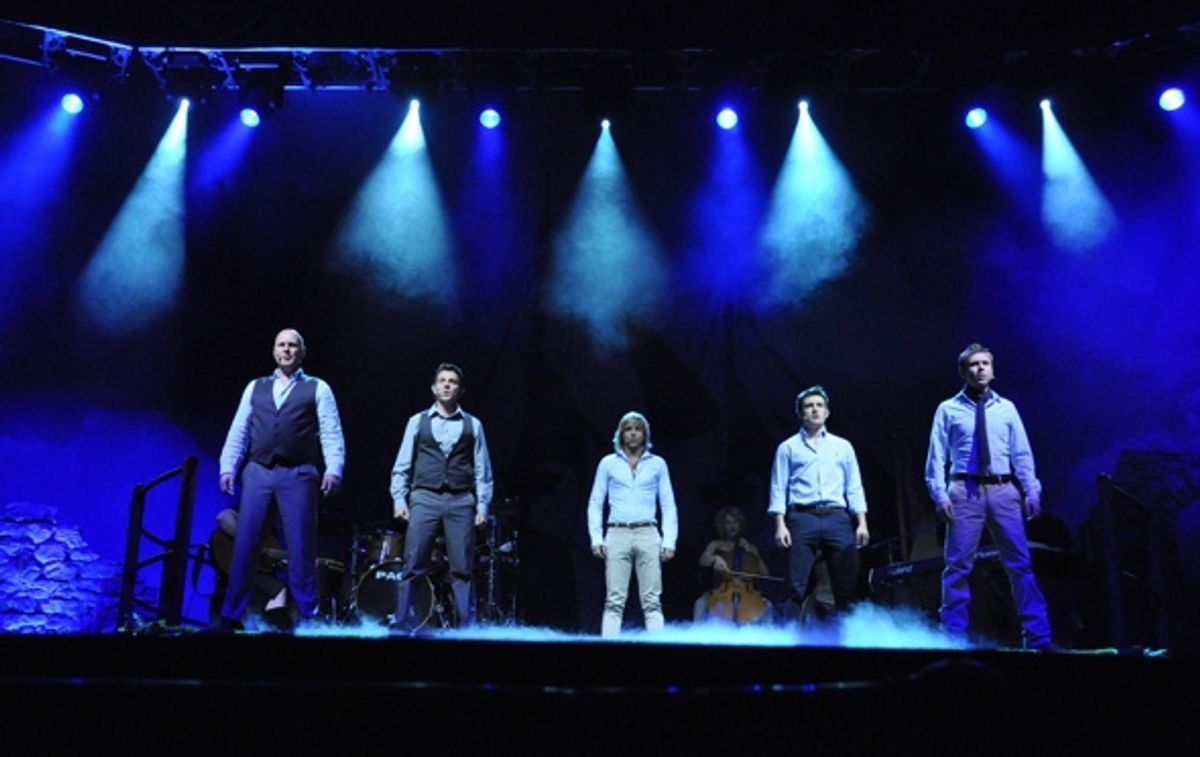 Celtic Thuner takes the stage-George Donaldson, Ryan Kelly, Keith Harkin, Emmet Cahill and Neil Byrne at 