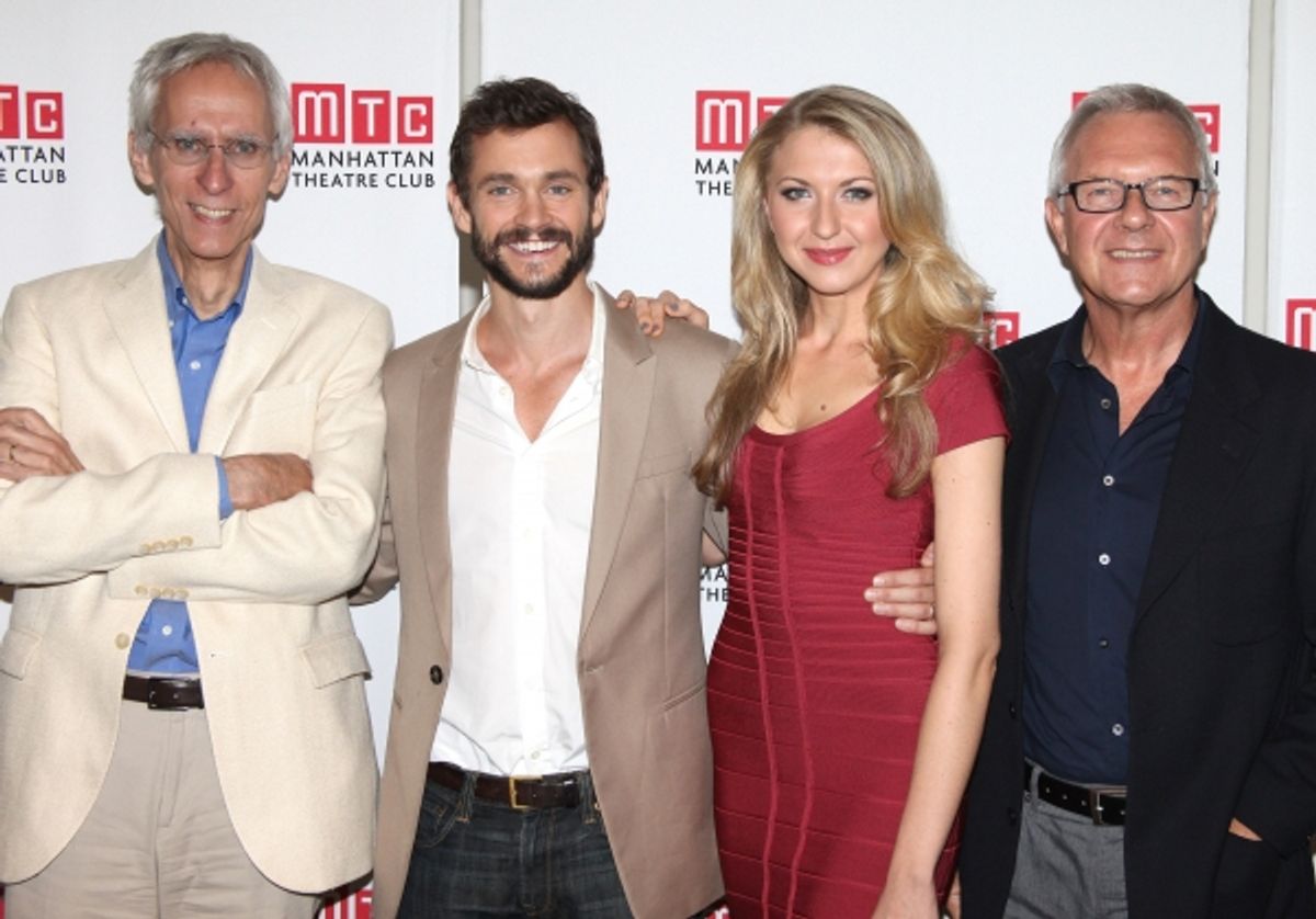 David Ives, Hugh Dancy, Nina Arianda & Walter Bobbie attending the Meet & Greet for the Manhattan Theatre Club's Production of 'Venus In Fur' at their Rehearsal Studios in New York City. at 