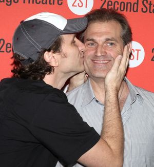 Sebastian Arcelus & Marc Kudisch clowning around at the Open Press Rehearsal for the  Photo