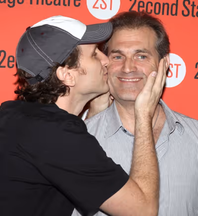 Sebastian Arcelus & Marc Kudisch clowning around at the Open Press Rehearsal for the  Photo