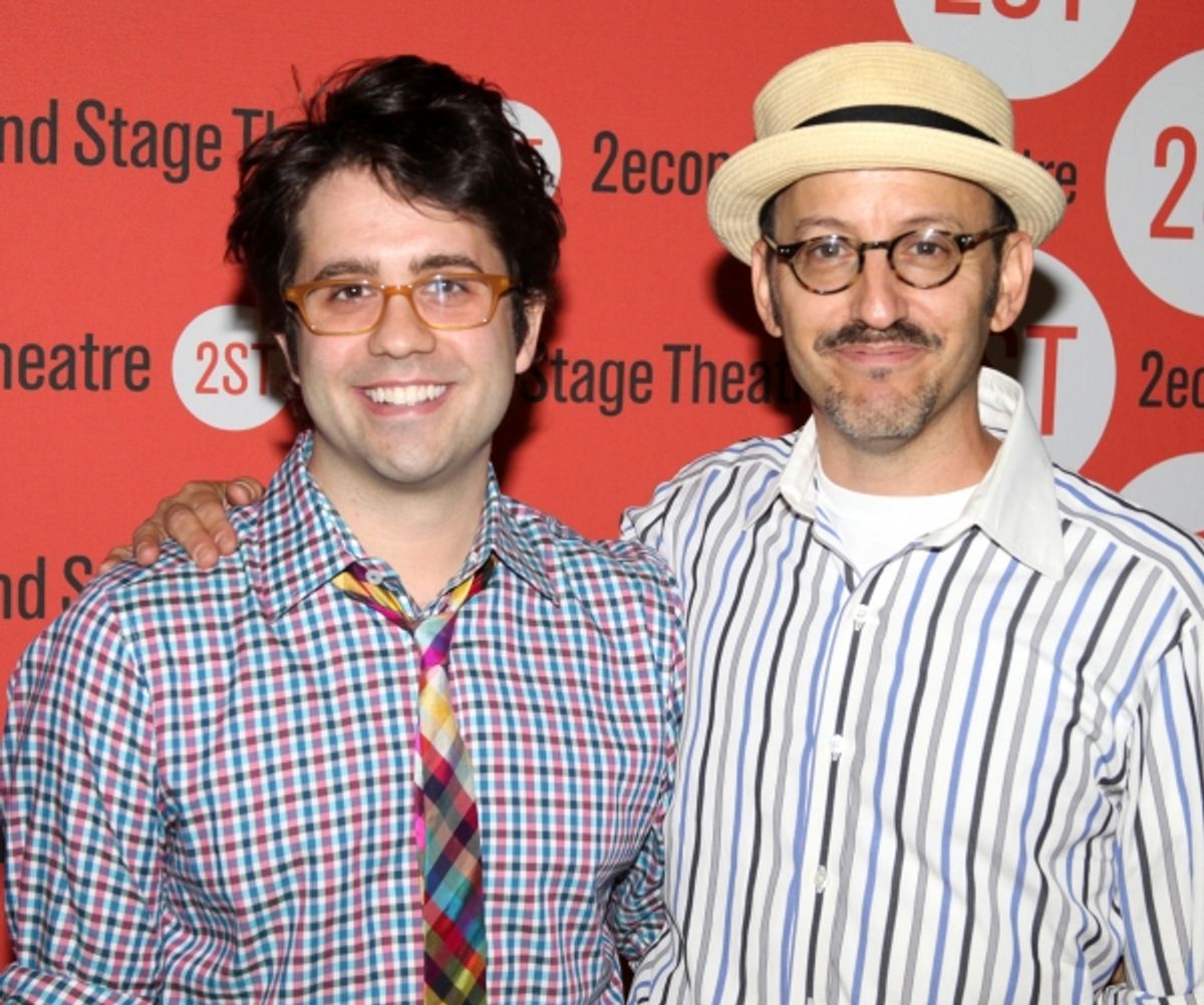 Chase Brock and Will Pomerantz  at the Open Press Rehearsal for the Second Stage Theater Production of 'The Blue Flower' at the Second Stage Rehearsal Room in New York City. at 