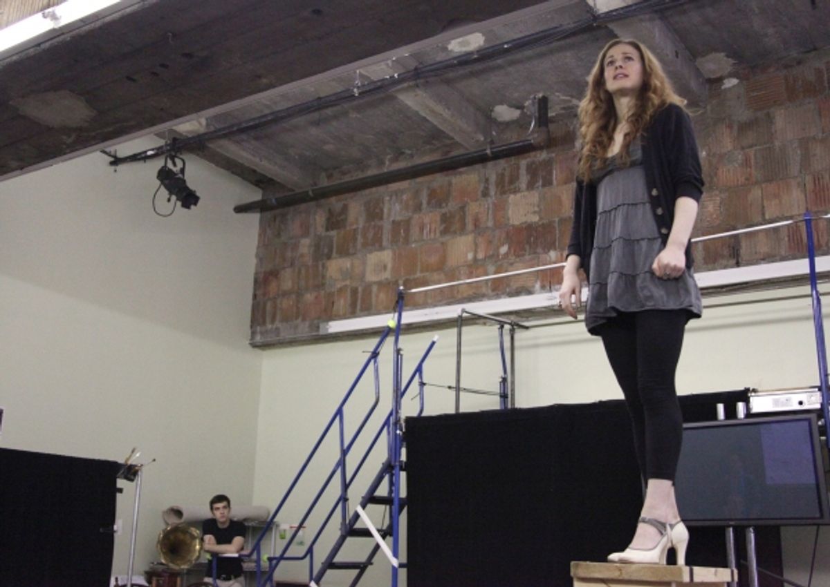 Teal Wicks at the Open Press Rehearsal for the Second Stage Theater Production of 'The Blue Flower' at the Second Stage Rehearsal Room in New York City. at 