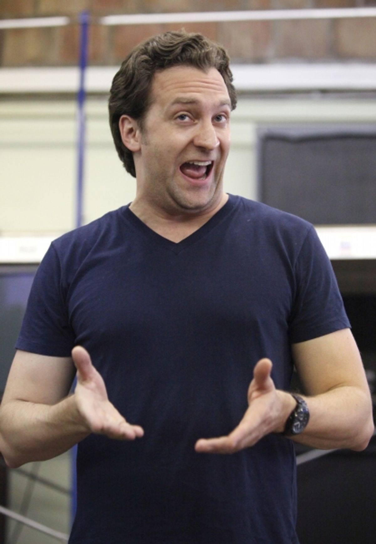 Graham Rowat at the Open Press Rehearsal for the Second Stage Theater Production of 'The Blue Flower' at the Second Stage Rehearsal Room in New York City. at 