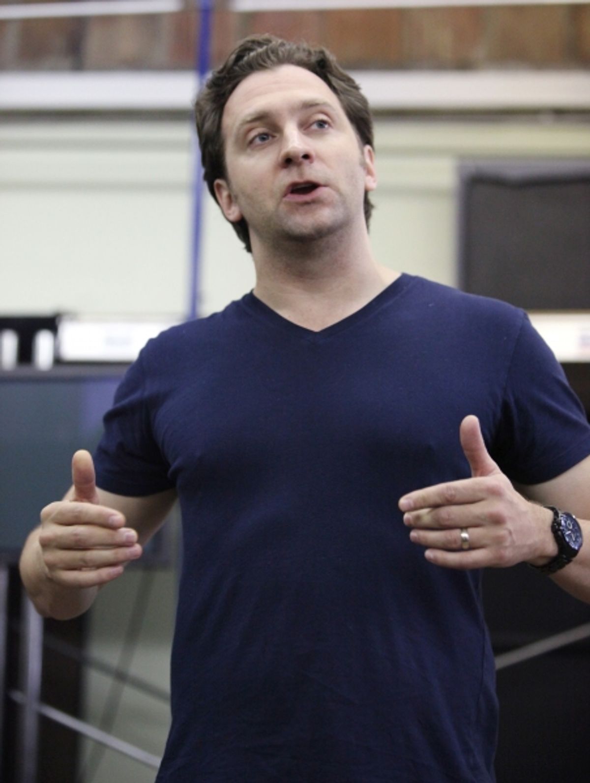 Graham Rowat at the Open Press Rehearsal for the Second Stage Theater Production of 'The Blue Flower' at the Second Stage Rehearsal Room in New York City. at 