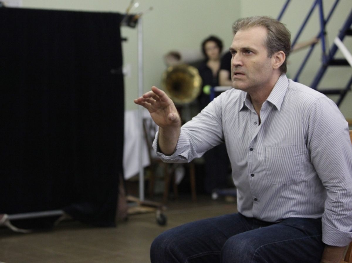 Marc Kudisch at the Open Press Rehearsal for the Second Stage Theater Production of 'The Blue Flower' at the Second Stage Rehearsal Room in New York City. at 