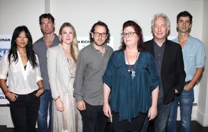 (LtoR) Hettienne Park, Jerry O'Connell, Lily Rabe, Director Sam Gold, Playwright Ther Photo