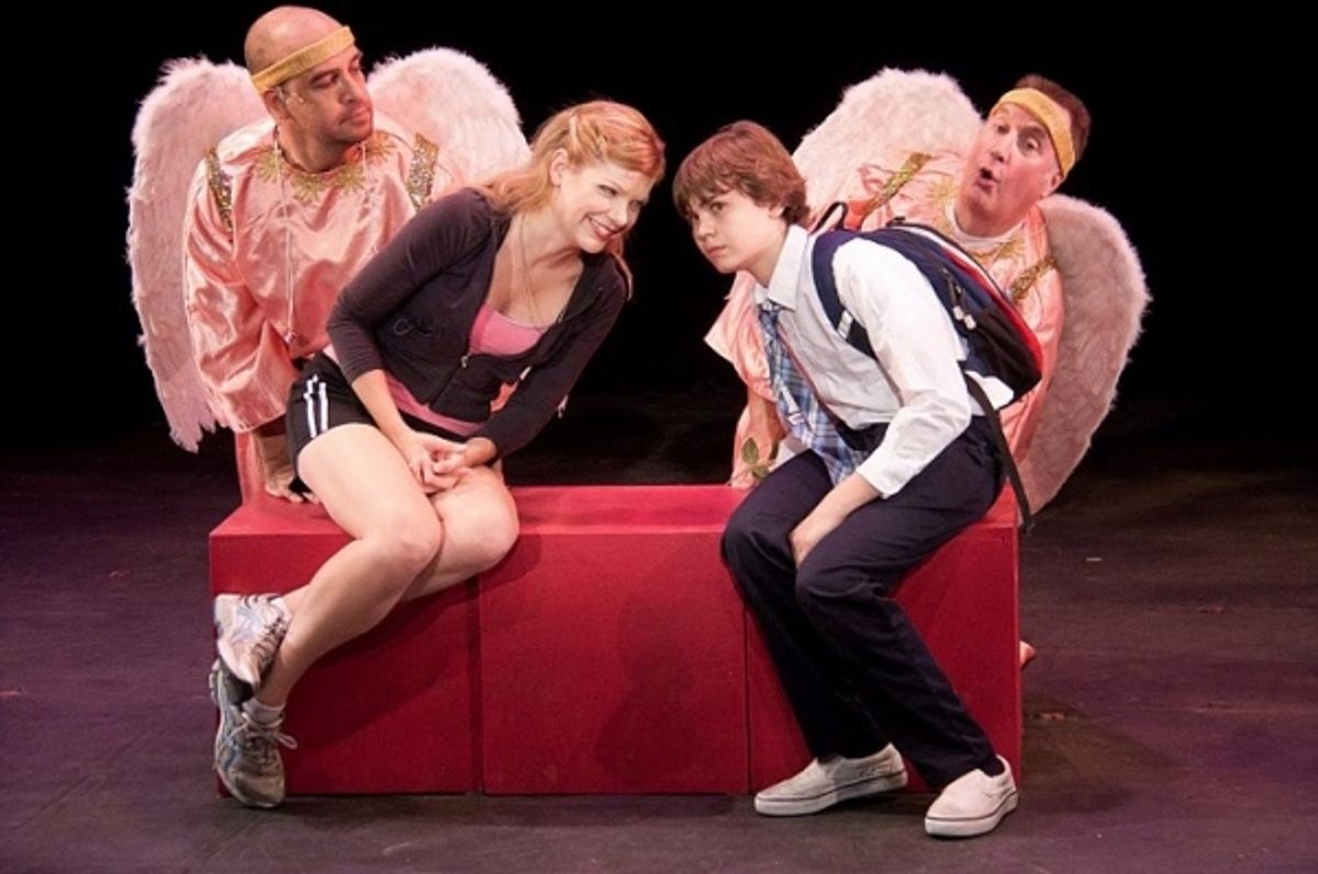 Eric Anderson, Jillian Louis, Kyle Brenn and James Judy at THE KID WHO WOULD BE POPE at NYMF!