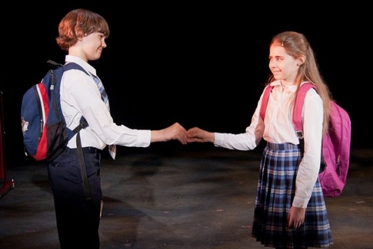 Kyle Brenn and Rachel Resheff at THE KID WHO WOULD BE POPE at NYMF!