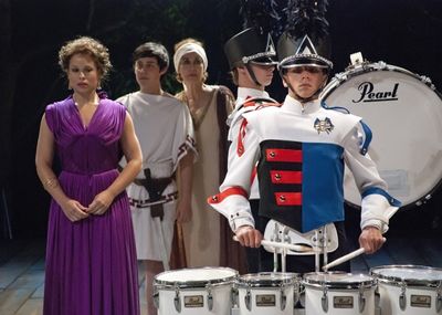 (from left) Shelley Thomas as Penelope, Alex Monge as Telemachus, Darlene Gould Davie Photo