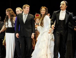 (L to R) Sarah Brightman, Lord Andrew Lloyd Webber, Michael Crawford, Sierra Boggess  Photo