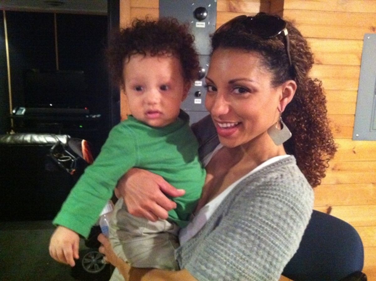 Sabrina Sloan and her son Jackson at 