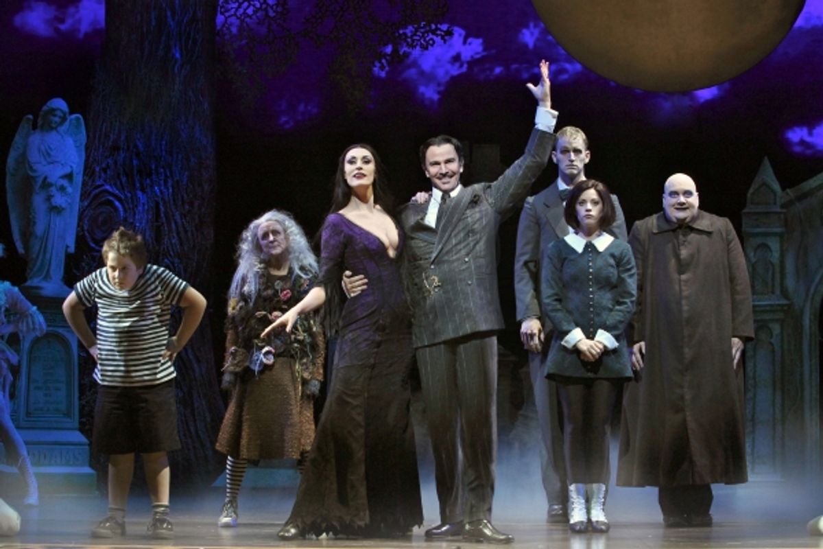 Douglas Sills, Sara Gettelfinger and the company of THE ADDAMS FAMILY at 