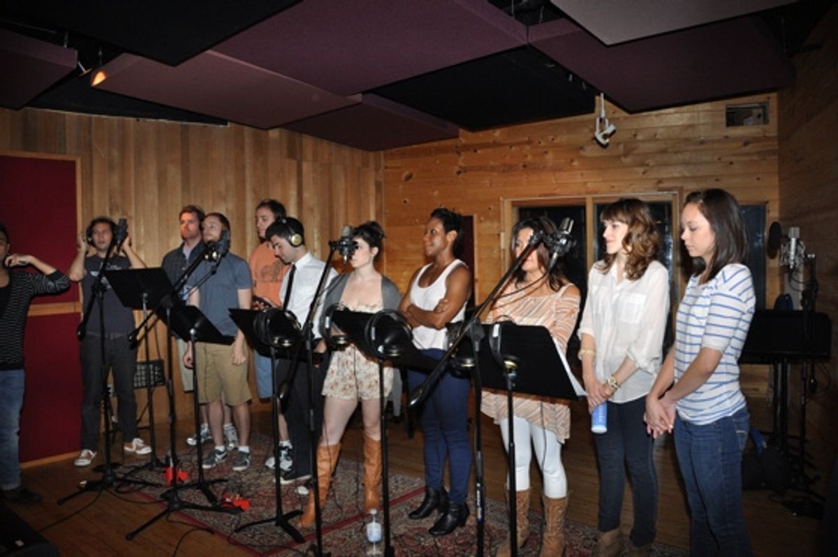 The Cast of Ave. Q-Jed Resnick, Nicholas Kohn, Rob Morrison, Michael Liscio Jr.  Adam Kantor, Veronica J. Kuehn, Haneefah Wood, Hazel Anne Raymundo, Lexy Fridell and Kate Lippstreu at 