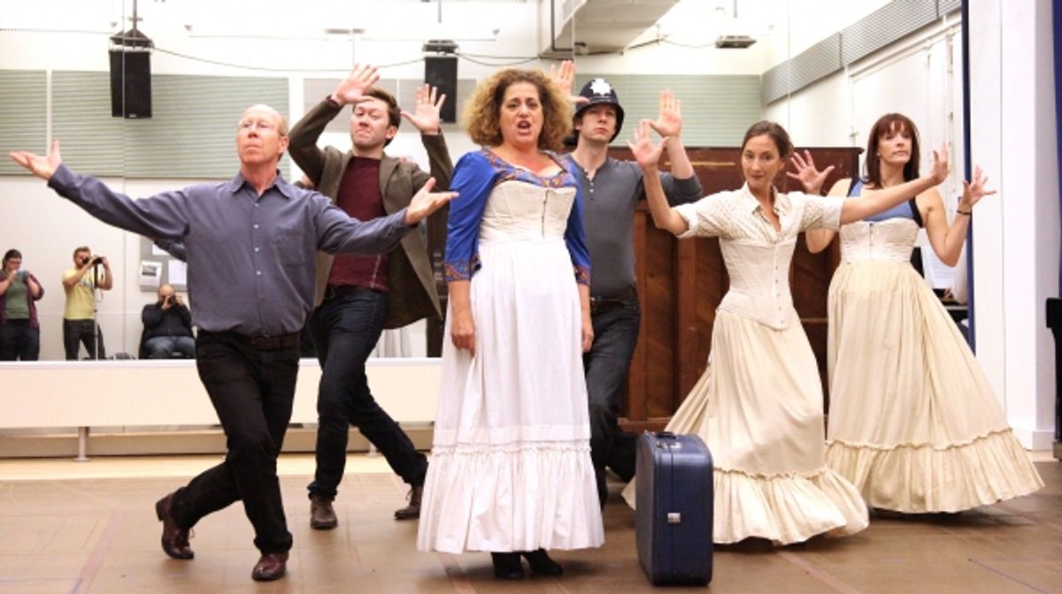 Ensemble Cast featuring: D.C. Anderson, Stanley Bahorek, Theresa McCarthy, Julia Murney, Andrew Samonsky, Tally Sessions & Mary Testa performing in the Transport Group's 'Queen Of The Mist' Sneak Peek Press Preview at the New 42nd Street Studios in New Yo at 