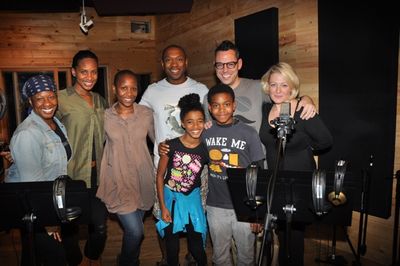 Lynn Pinto (Producer) with the cast of Lion King-Sheryl McCallum, Chondra La-Tease Pr Photo