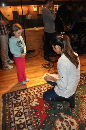 Ashley Argota is joined by her biggest fan-Delphina daughter of Producer Lynn Pinto Photo