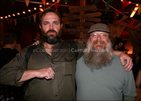 CULVER CITY, CA - OCTOBER 8: Composer/cast member Peter Stopschinski (L) and guitaris Photo