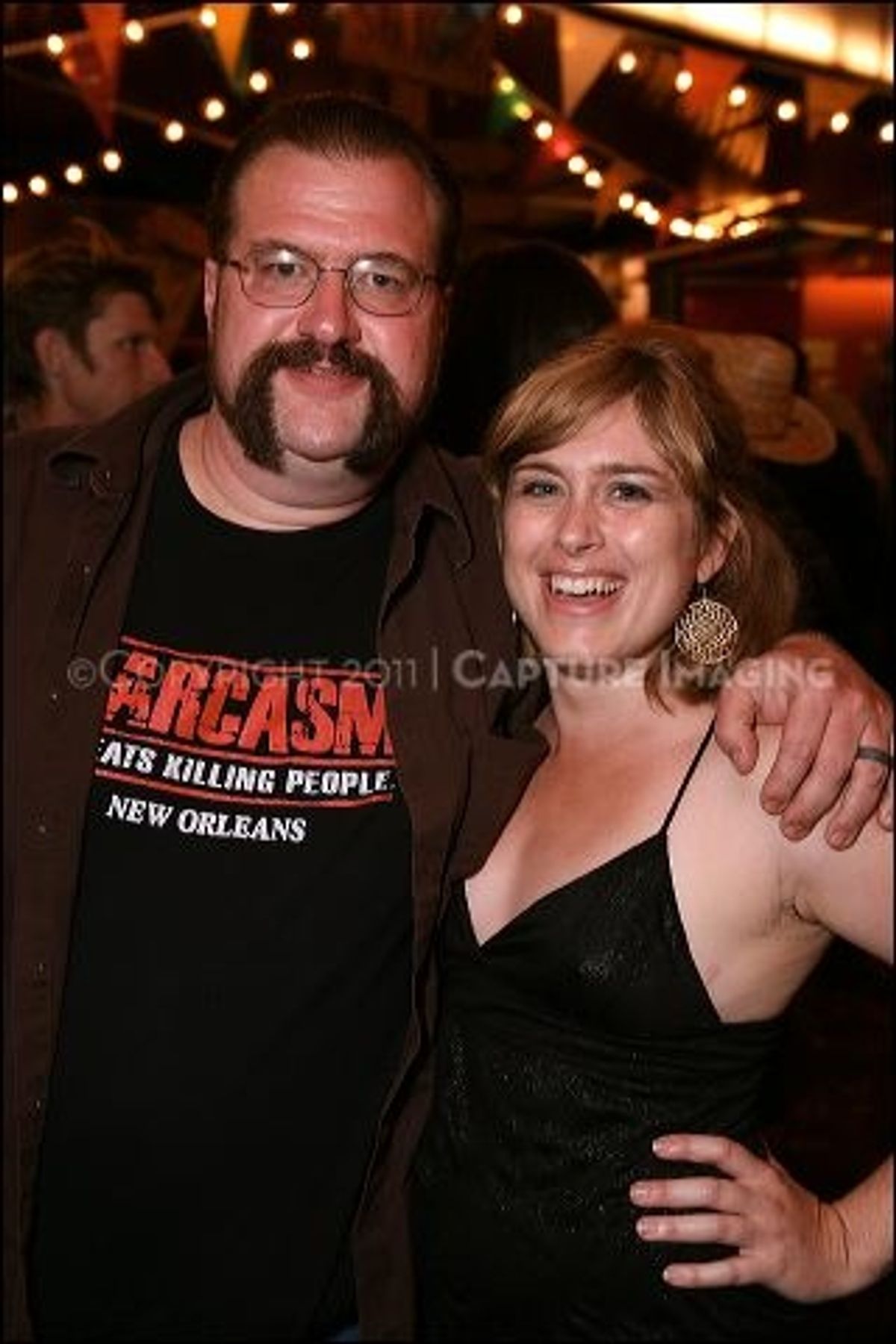 CULVER CITY, CA - OCTOBER 8: Cast members Lowell Bartholonee (L) and Meg Sullivan (R) pose during the shindig for the opening night performance of 'I've Never Been So Happy' at Center Theatre Group's Kirk Douglas Theatre on October 8, 2011 in Culver City, at 