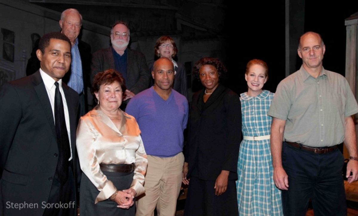 Don Guillory, Sydelle Blatt,Gov. Deval Patrick, Aisha Hinds,Susan Wands,John Bedford Lloyd, Lee Blatt, Mark St. Germain, Julianne Boyd at 