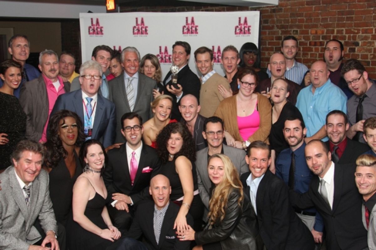  The cast and company of La Cage aux Folles at 