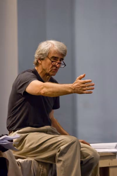 Sam Waterston in rehearsal for King Lear, directed by James Macdonald, running at The Photo