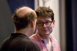 Frank Wood and James Macdonald in rehearsal for King Lear, directed by James Macdonal Photo