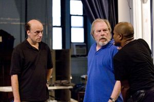 Frank Wood, Michael McKean and Seth Gilliam in rehearsal for King Lear, directed by J Photo