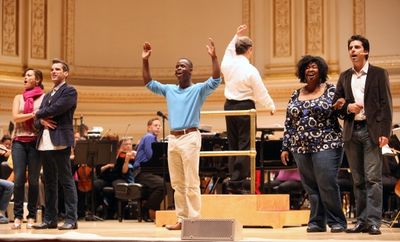 Ashley Brown & Hugh Panaro, Tony Desare, Natasha Yvette Williams, James T. Lane  Photo