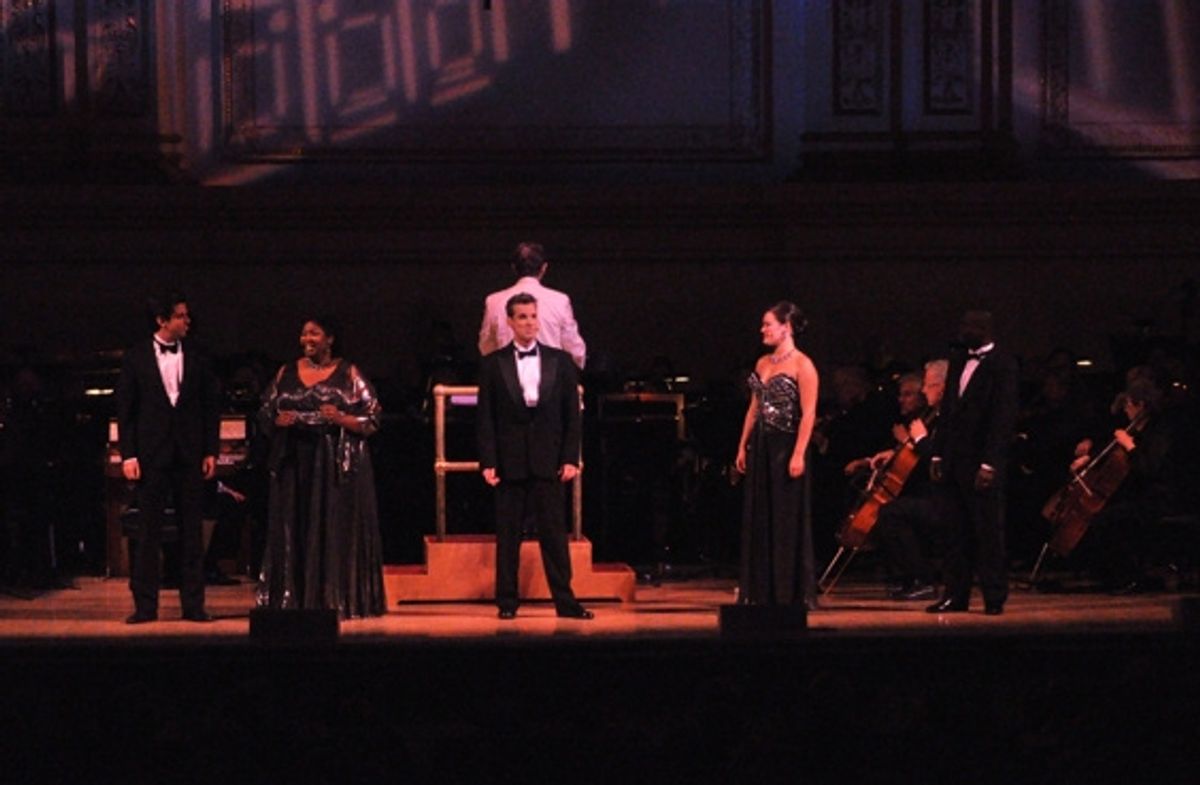The Cast of tonights show-Tony De Sare, NaTasha Yvette Williams, Hugh Panaro, Ashley Brown and James T. Lane at 
