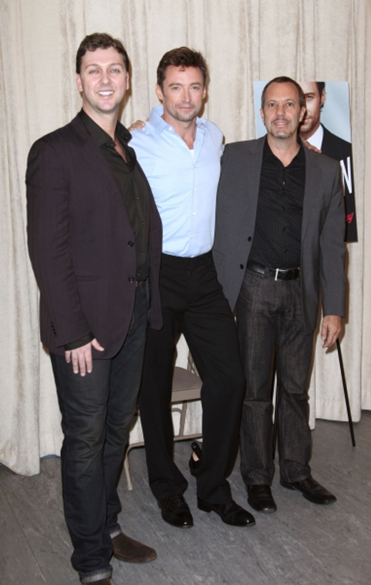 Warren Carlyle, Hugh Jackman & Patrick Vaccariello attending the Photo Call for 'Hugh Jackman, Back On Broadway' at the Pearl Studios in New York City. October 18, 2011 Ã‚Â© Walter McBride / Retna Ltd. at 