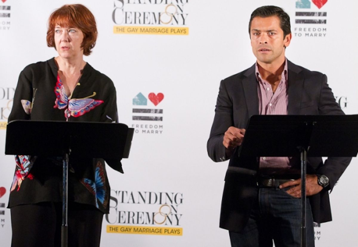 Harriet Harris and Mark Consuelos at 