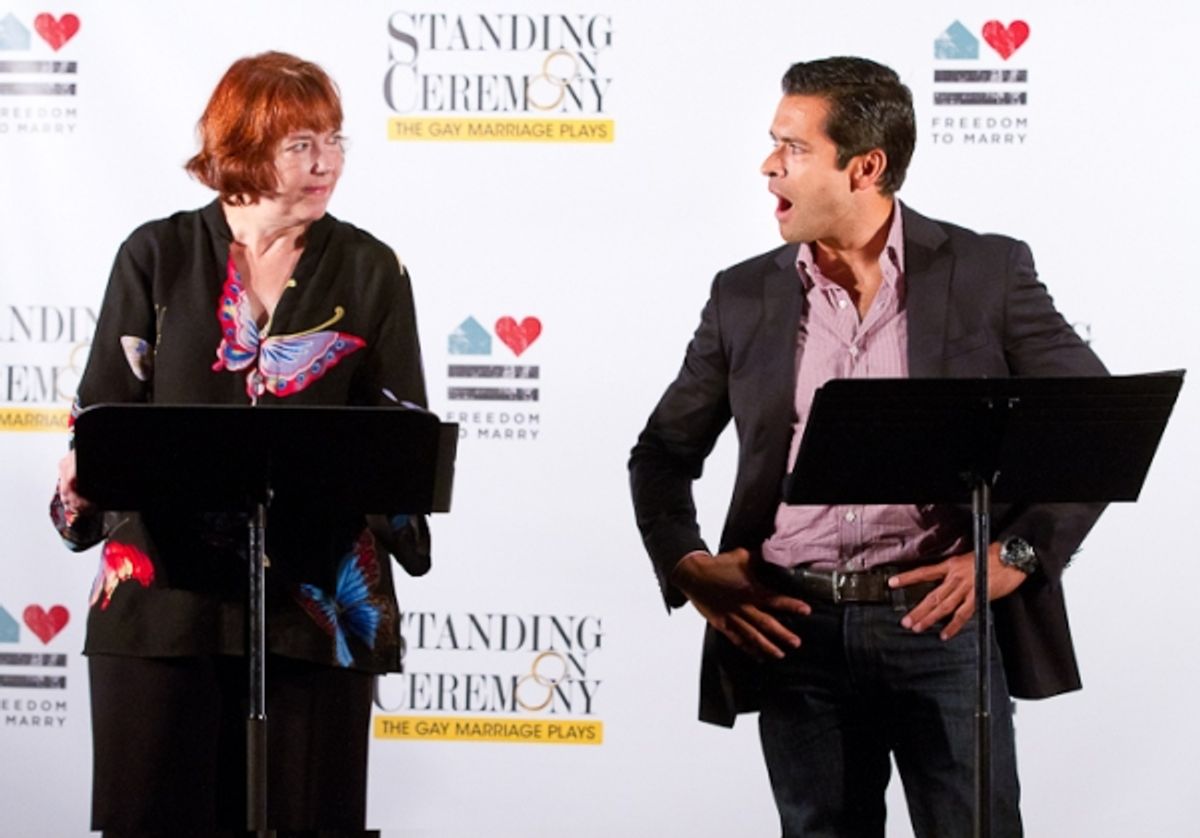Harriet Harris and Mark Consuelos at 