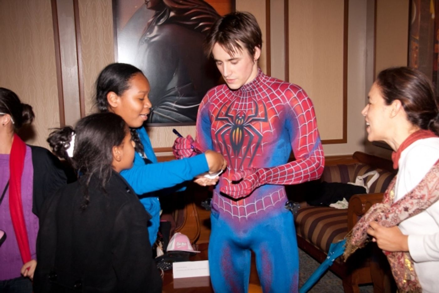 Photo Flash: Mike Myers & Latin American Orphans Visit SPIDER-MAN Photo Flash: Mike Myers & Latin American Orphans Visit SPIDER-MAN Image