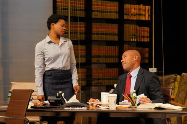 Young lawyer Susan (Susan Heyward) and law firm partner Henry Brown (Chris Butler) sh Photo