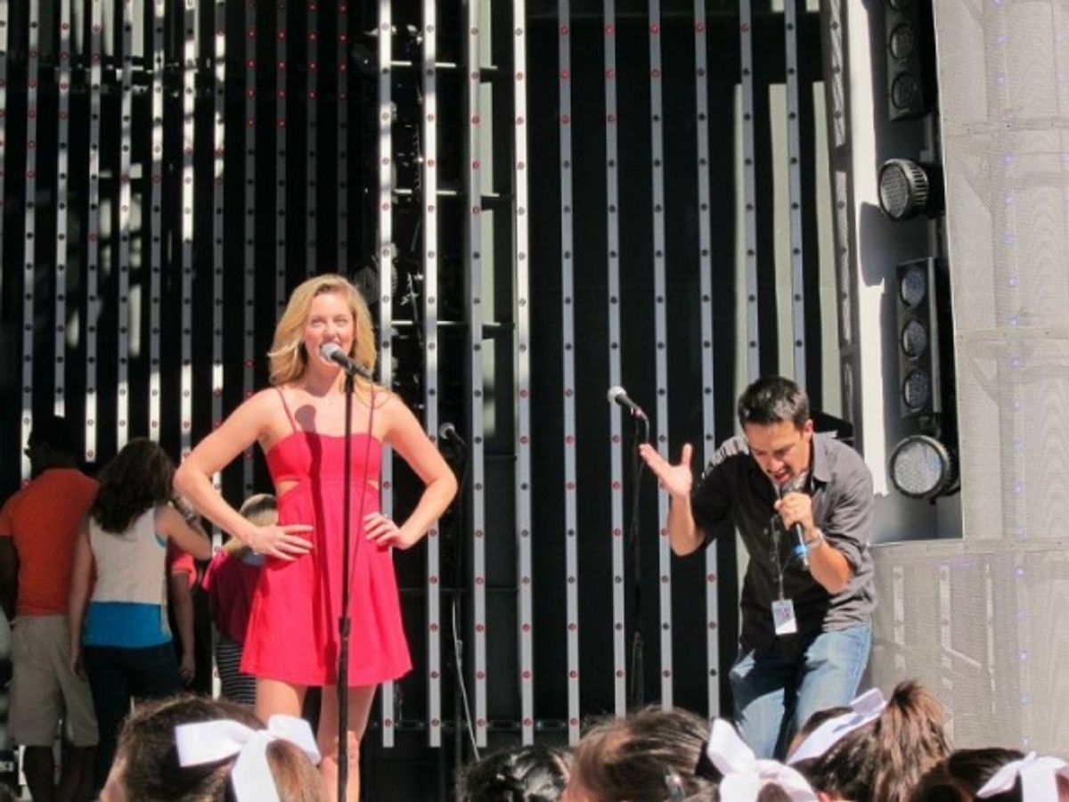 Taylor Louderman and Lin Manuel-Miranda at 