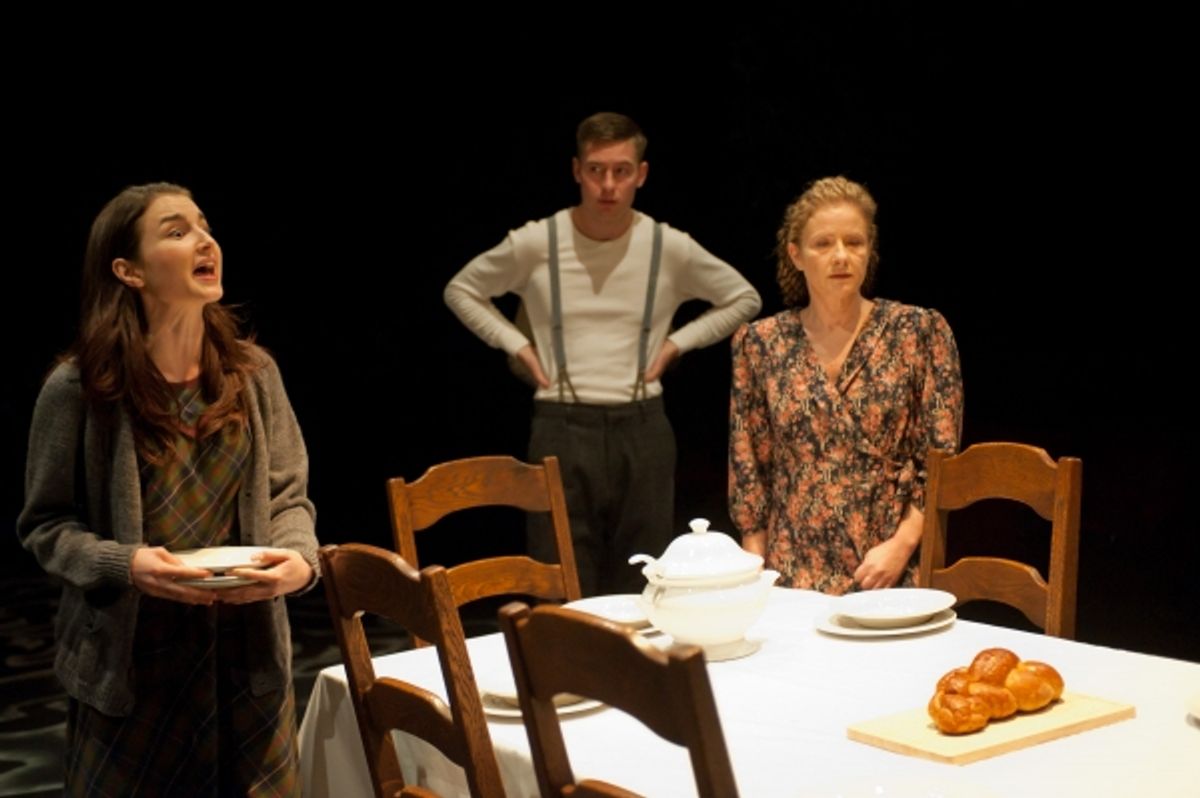  Oct. 24, 2011 - London, England, UK - Theatre Royal Stratford East presents 'Shalom Baby', a new comedy-drama by Rikki Beadle-Blair. Picture shows Katie Borland, Toby Wharton and Mandy Fenton. Photo credit: Jane Hobson/London News Pictures (Credit Imag at 