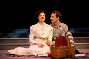 Jenny Fellner as Lucille Frank and Euan Morton as Leo Frank Photo