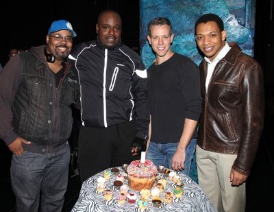 Adam Pascal with James Monroe Iglehart, J. Bernard Calloway & Derrick Baskin  Photo