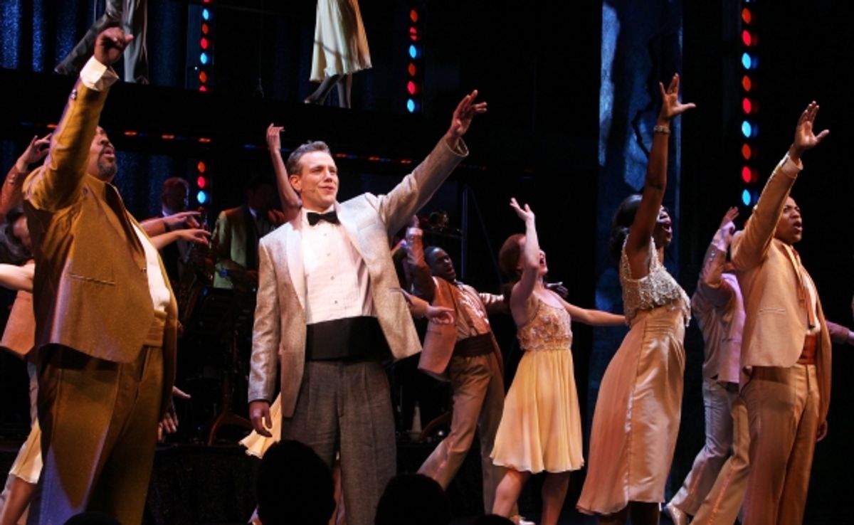 
Adam Pascal with Montego Glover, Derrick Baskin & ensemble cast at 