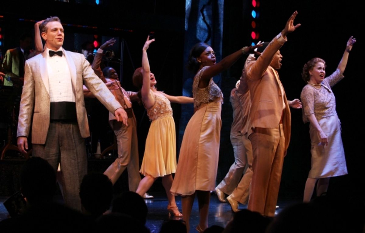  Adam Pascal with Montego Glover, Derrick Baskin, Nancy Opel & ensemble cast  at 