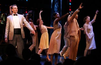  Adam Pascal with Montego Glover, Derrick Baskin, Nancy Opel & ensemble cast  Photo