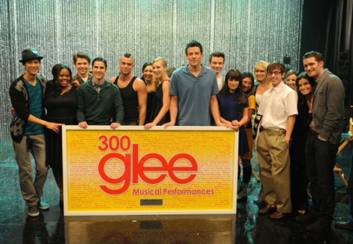 Harry Shum Jr., Amber Riley, Damian McGinty, Darren Criss, Mark Salling, Naya Rivera, Heather Morris, Cory Monteith, Chris Colfer, Lea Michele, Jenna Ushkowitz, Dianna Agron, Kevin McHale, Vanessa Lengies, Idina Menzel and Matthew Morrison at 