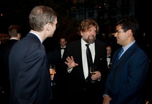 Oskar Eustis, Luis UbiÃ'±as, and a guest @ BroadwayWorld Oskar Eustis, Luis UbiÃ'±as, and a guest Photo
