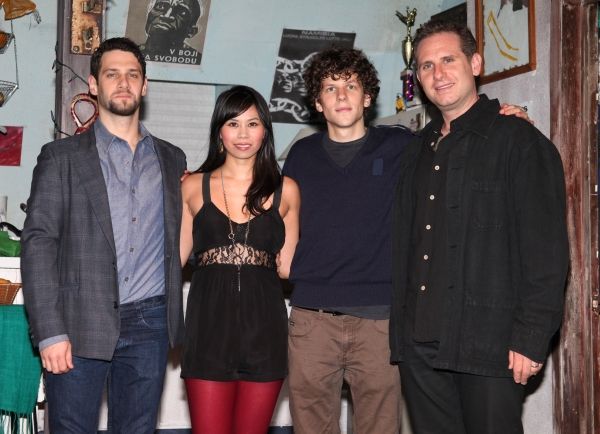 Justin Bartha, Camille Mana, Jesse Eisenberg & Remy Auberjonois  Photo