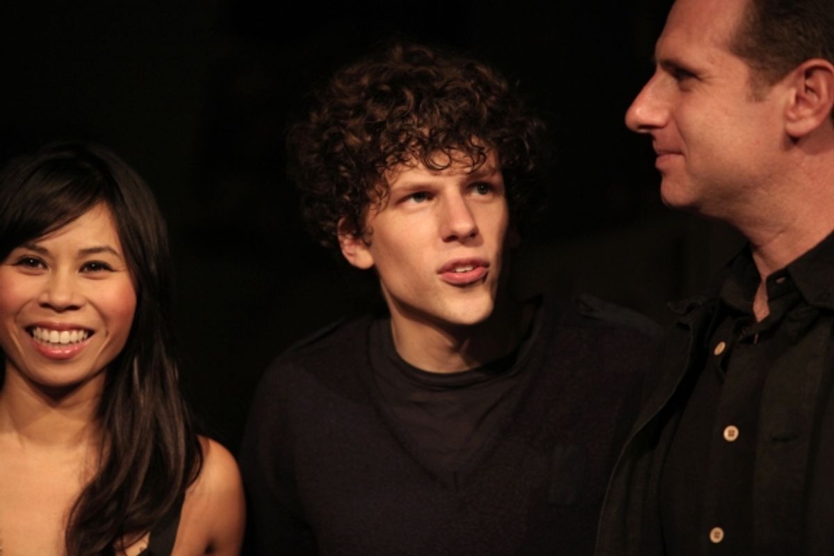 Camille Mana, Jesse Eisenberg & Remy Auberjonois  at 